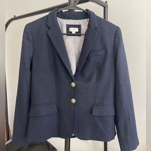 J. Crew Women's Dark Blue Blazer with Gold Buttons